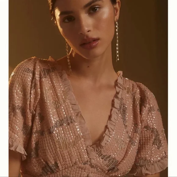 Anthologies Sequin V-Neck Alluring & Stylish Top - Picture 8 of 8